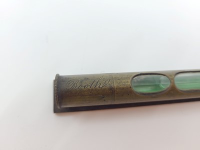 Lot 353 - AN ANTIQUE SPIRIT BRASS LEVEL, signed Booth,...