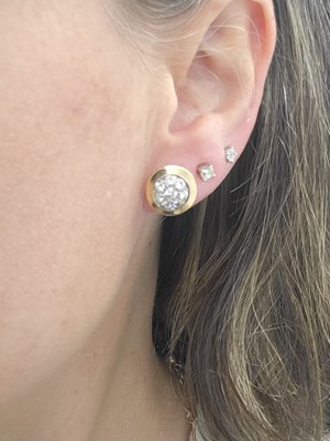 Lot 288 - A PAIR OF VINTAGE DIAMOND CLUSTER EARRINGS,...