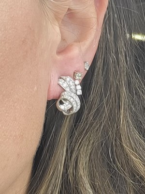 Lot 292 - A PAIR OF DIAMOND  SPRAY VINTAGE CLUSTER...
