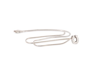 Lot 87 - A DIAMOND HORSESHOE PENDANT, mounted in 18ct...