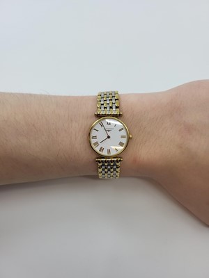 Lot 396 - A LADY'S LONGINES WRISTWATCH, white dial with...