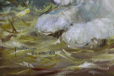 Lot 525 - NORMAN SCOTT (1913 - 1978) PAINTING OF A...