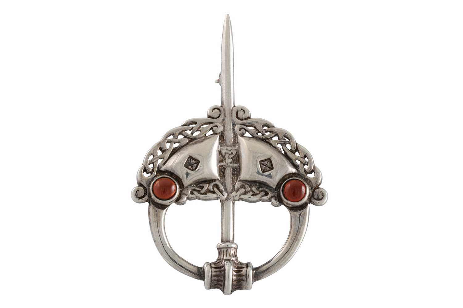 Lot 42 - A MODERN IRISH CELTIC BROOCH, in sterling...