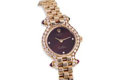 Lot 435 - AN 18CT GOLD ROLEX CELLINI WRIST WATCH, 18ct...