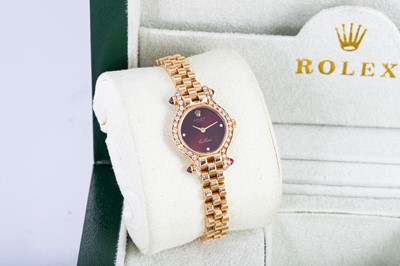 Lot 435 - AN 18CT GOLD ROLEX CELLINI WRIST WATCH, 18ct...