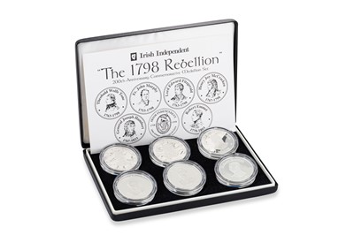 Lot 404 - A BOX SET OF SIX X 1 TROY OZ IRISH SILVER...