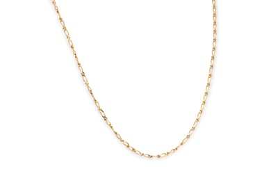 Lot 9 - A 9CT FANCY LINK NECK CHAIN, 9 g.