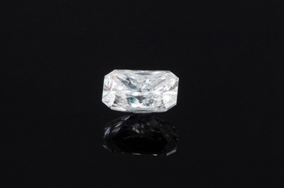 Lot 57 - A LOOSE RADIANT CUT DIAMOND, together with an...