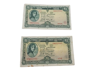 Lot 425 - A PAIR OF LADY LAVERY WARCODE  £1 BANKNOTES, 4...
