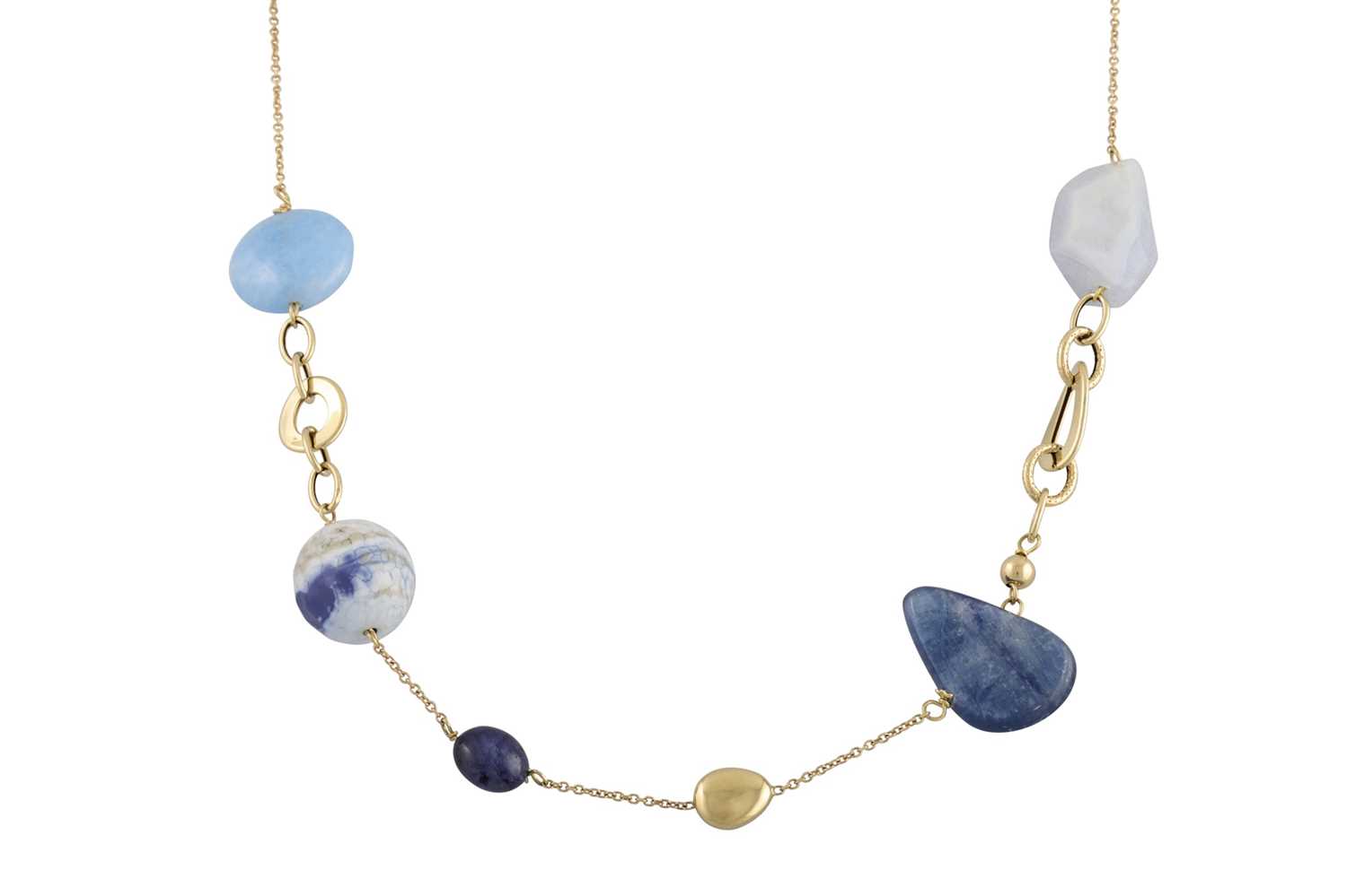 Lot 270 - A MULTI GEM SET NECKLACE, in 18ct gold