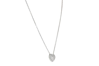 Lot 279 - A DIAMOND HEART SHAPED PENDANT, pavé set in...