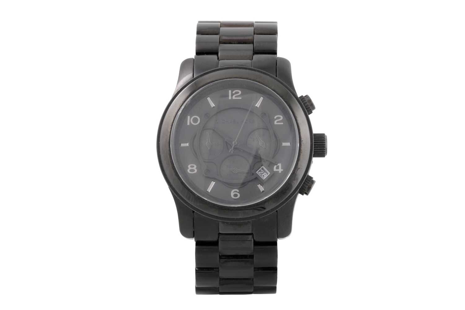 Lot 432 - A CERAMIC MICHAEL KORS MULTI DIAL WRIST WATCH,...