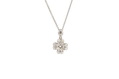 Lot 263 - A DIAMOND SET PENDANT, mounted in 18ct white...
